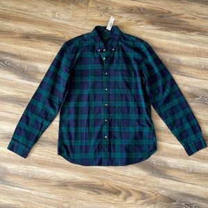 J Crew Slim Oxford Plaid Flannel Button Down NWT